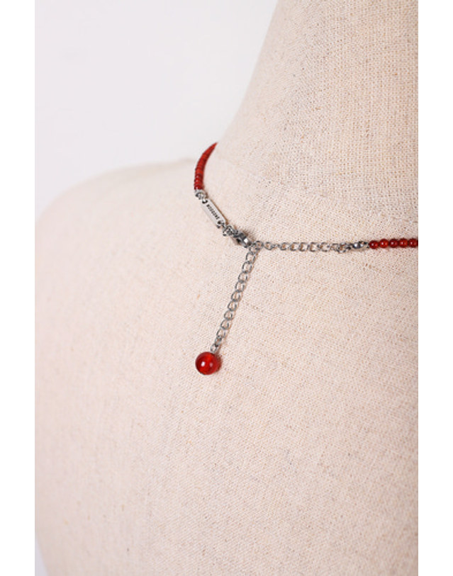 모드곤 [모드곤] 자마노 담수진주 목걸이 Carelian Pearl Necklace 착용컷