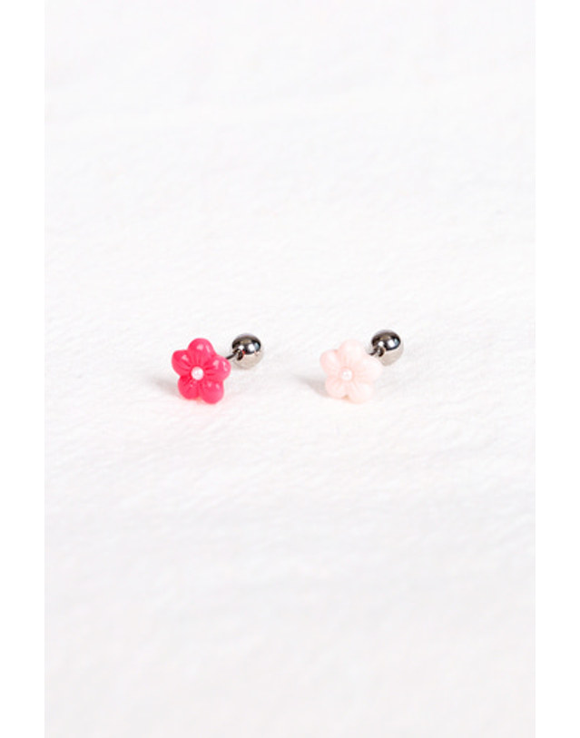 모드곤 [모드곤] 귀걸이 침 두께 얇은 미니 꽃 피어싱 Mini flower piercing 착용컷