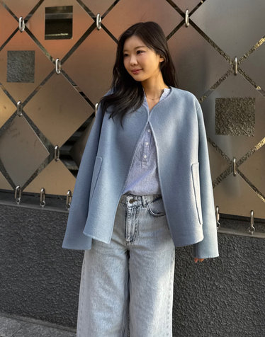 [EXCLUSIVE] 블루 노버튼 울혼방 코트