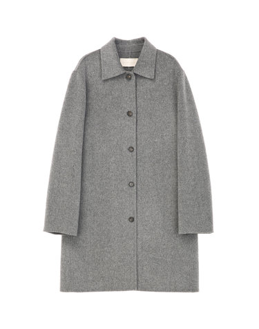 그레이 솔리드 울혼방 코트