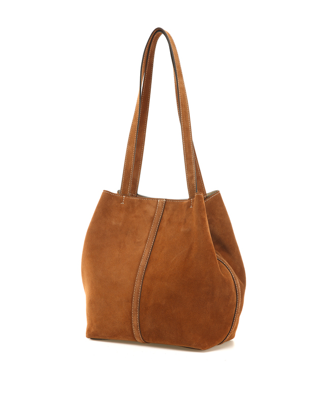 바네사브루노 [SUEDE TOTE BAG] 라이트브라운 스웨이드 데일리 토트백 밝은 브라운 착용컷