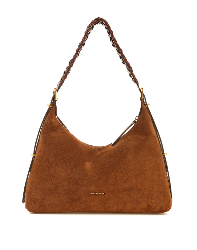 바네사브루노 코냑 소가죽 스몰 JESS HOBO BAG 제스백 진한 와인 착용컷