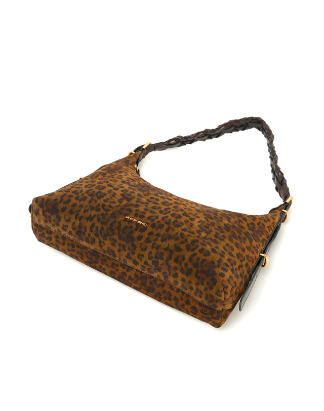 바네사브루노 [JESS] 레오파드 제스 호보백 브라운 소가죽 호피 스몰 HOBO BAG 상세