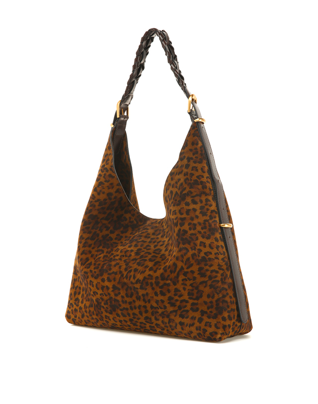 바네사브루노 브라운 소가죽 레오파드 라지 JESS HOBO BAG 상세