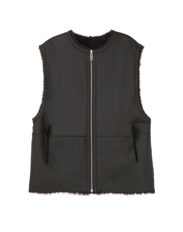 아떼 바네사브루노 여성 리버시블 FUR 다크브라운 천연모피 양가죽 양면무스탕 VEST 조끼 점퍼 진한 브라운 상세