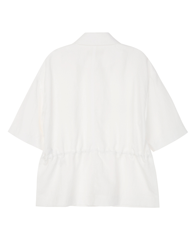 아떼 바네사브루노 여성 화이트 린넨 포켓 스트링 반팔 자켓 흰색 상세