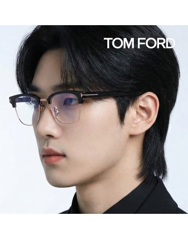 톰포드 TF6016KB 001 공식수입 스퀘어 하금테 콤비 블루라이트차단 명품안경테