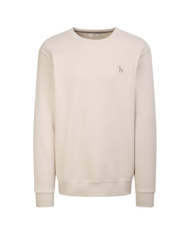 [스테디셀러] 아이보리 로고자수 면혼방 맨투맨티셔츠