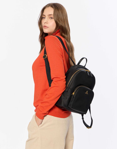 블랙 로고장식 나일론 백팩