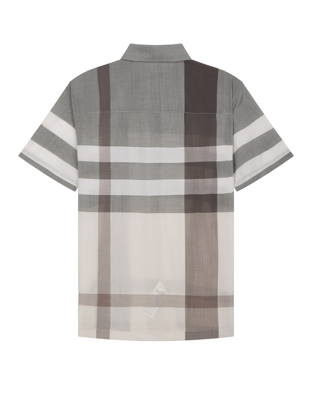 닥스 남성 [스테디셀러] 브라운 체크 울혼방 반팔캐주얼셔츠 밝은 브라운 착용컷