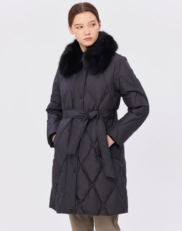 [스테디셀러] 폭스퍼 탈착카라 스트랩 구스다운 점퍼 (BLACK)