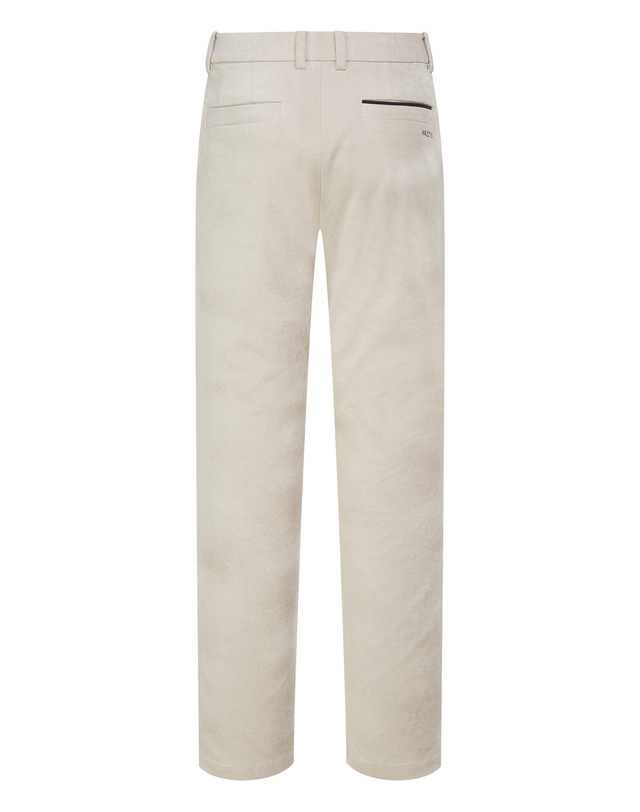 헤지스 골프 남성 [스테디셀러] 베이지 몰스킨 테이퍼드 팬츠 착용컷