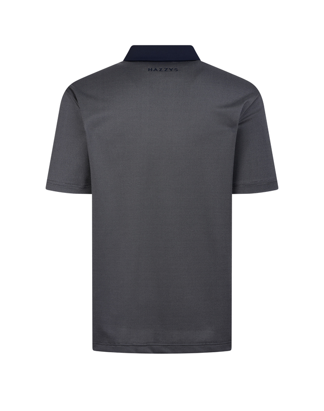 헤지스 골프 남성 [스테디셀러] 네이비 카라배색 나일론 반팔폴로티셔츠 진한 네이비 착용컷