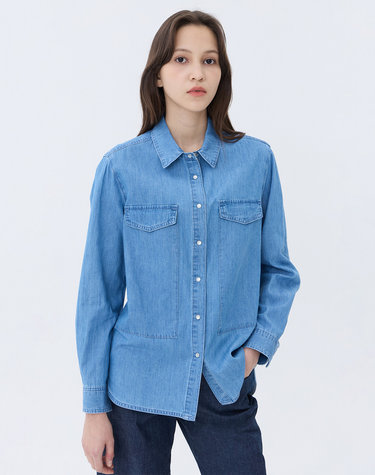 [스테디셀러]네이비 워싱 긴소매 셔츠