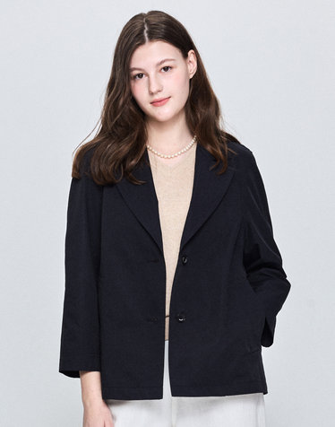 [스테디셀러]네이비 폴리 싱글버튼 자켓