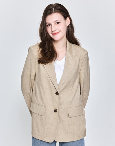 [스테디셀러]린넨베이지 싱글버튼 자켓