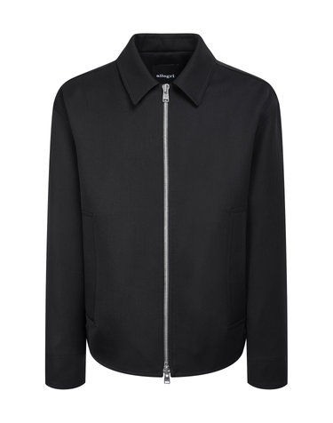 [스테디셀러] 블랙 《Wool Twill》오버핏 카라 블루종 점퍼