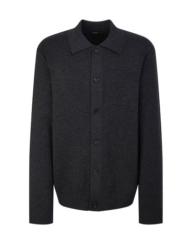 [스테디셀러] 차콜그레이《Milano Wool》카라넥 가디건
