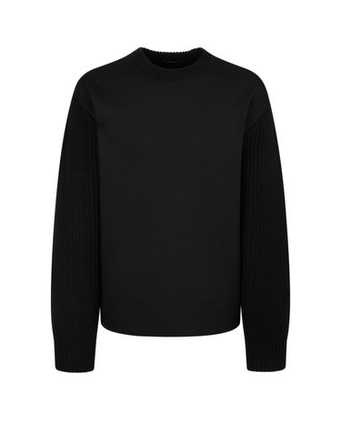 [스테디셀러] 블랙《Hybrid Knit Sweat》맨투맨