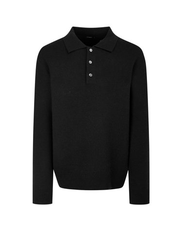 [스테디셀러] 블랙 《Wool Cashmere》럭비 카라 맨투맨