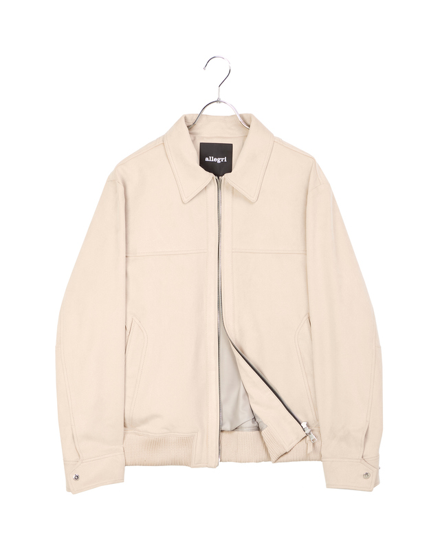 알레그리 남성 [스테디셀러] 베이지《Faux Suede》카라넥 블루종 점퍼 착용컷