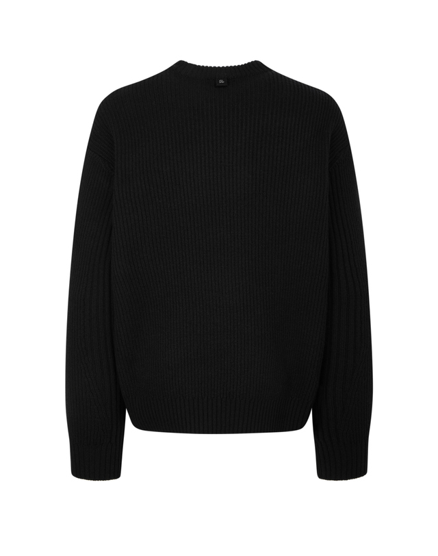 알레그리 남성 [스테디셀러] 블랙《Hybrid Knit Sweat》맨투맨 착용컷