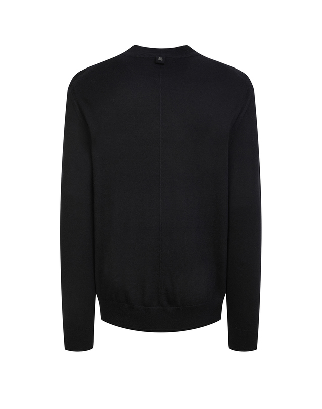 알레그리 남성 [스테디셀러] 블랙《Merino Silky》모크넥 스웨터 착용컷