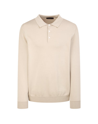 [BEST ITEM] BEIGE 레이온 & 실크 혼방 레귤러핏 카라 니트