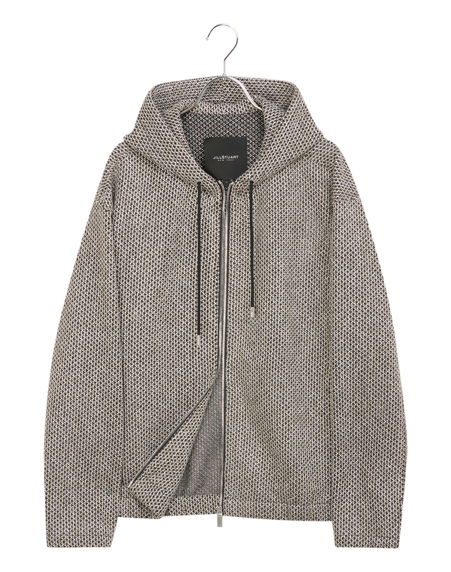 질스튜어트 뉴욕 질 스튜어트 뉴욕 남성 [스테디셀러][Urban Crochet] 베이지 크로쉐 후드 점퍼 밝은 베이지 착용컷