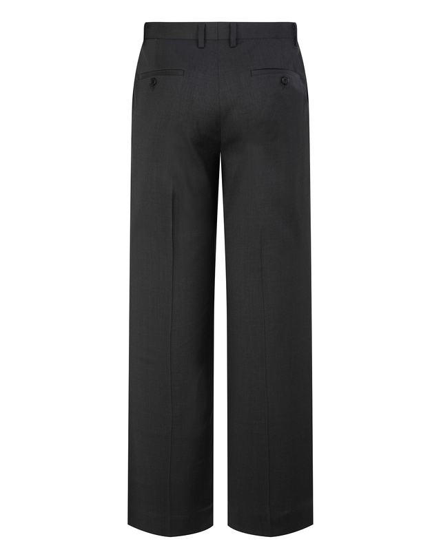 질스튜어트 뉴욕 질 스튜어트 뉴욕 남성 [SEMI WIDE-FIT] 블랙 서머 울 세미와이드 슬릿 팬츠 진한 그레이 착용컷