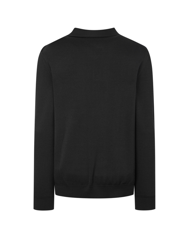 질스튜어트 뉴욕 질 스튜어트 뉴욕 남성 [BEST ITEM] BLACK 레이온 & 실크 혼방 레귤러핏 카라 니트 블랙 착용컷