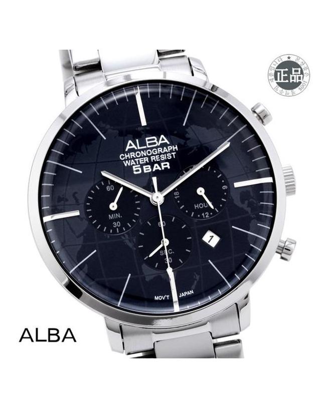 세이코 알바 ALBA 알바 남성용 메탈시계 AT3G71X1 착용컷