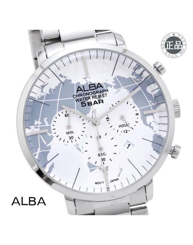 세이코 알바 ALBA 알바 남성용 메탈시계 AT3G75X1 착용컷