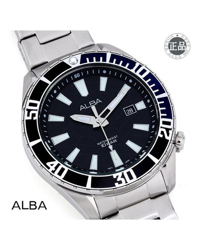 세이코 알바 ALBA 알바 남성용 메탈시계 AG8K33X1 착용컷