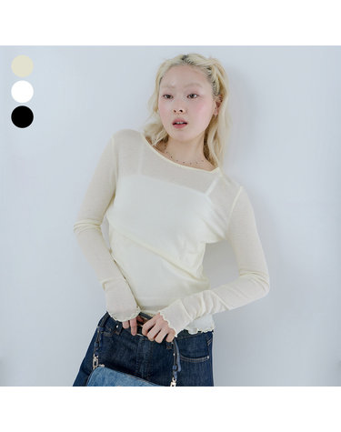 [온라인 단독] 라운드넥 심플 긴팔 티셔츠 OQ1K5443