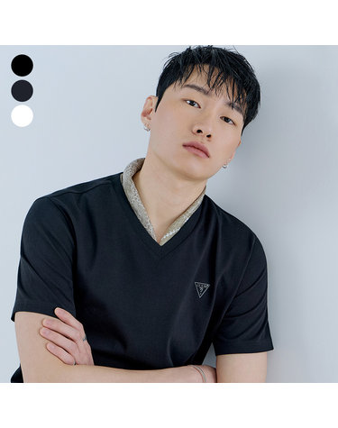 [CORE] 유니 V넥 미니 빗살 삼각 반팔 티셔츠 MQ2K8431
