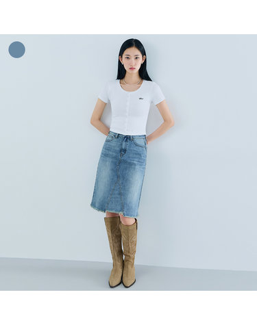 [온라인 단독] 밑단 풀림 MBL 미디움 스커트 OQ2D5930