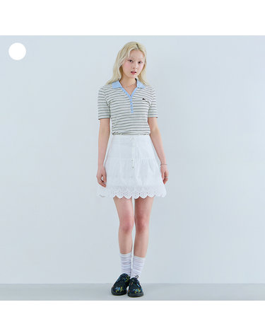 [온라인 단독] 면 레이스 스커트 OQ2W5592