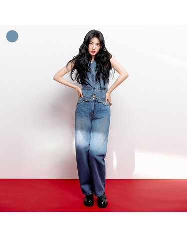 [SUZY] 인디고 슬림 배럴 데님 YQ1D6086