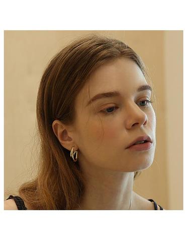 two-tone layered earring E010
