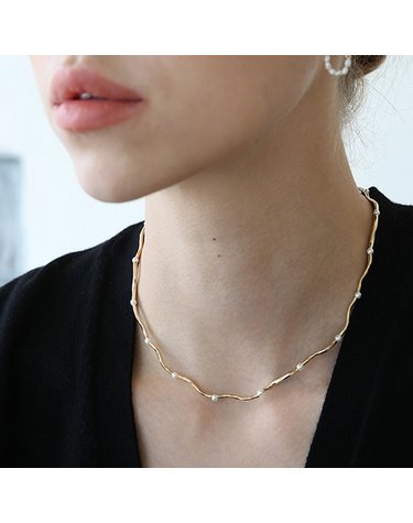 pearl connect pipe necklace N032