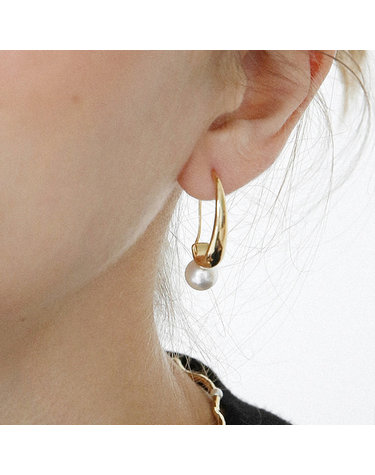 pearl point hoop earring E037