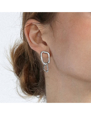 bone chain drop earring E033