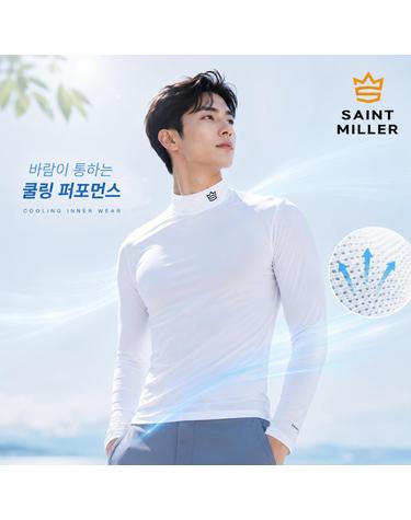 [세인트밀러]티아라 쿨스킨 남성용 냉감티셔츠 쿨링이너웨어 자외선차단 골프 런닝 등산