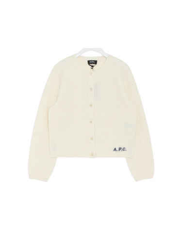 아페세 로고 밀라 라운드넥 여성 가디건  WVBDK F22301 AAD