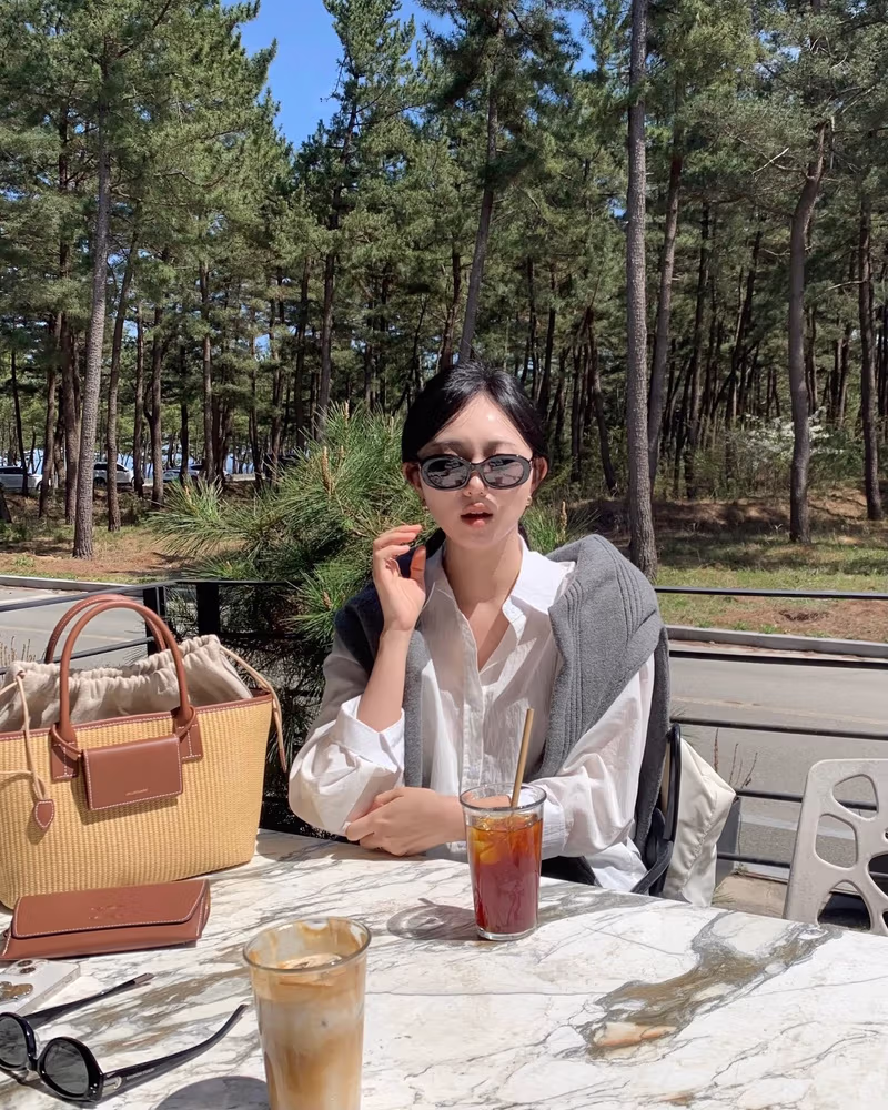 위빙 토트백 여름 출근룩 코디 LFmall
