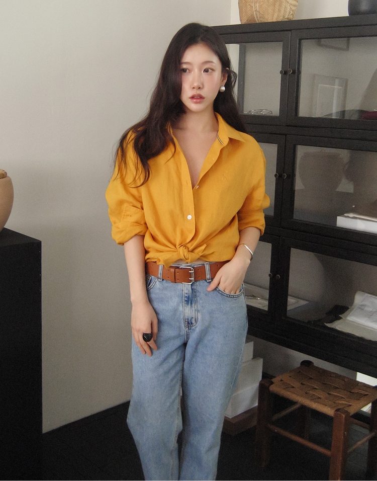 헤지스여성 가을컬러감 린넨셔츠